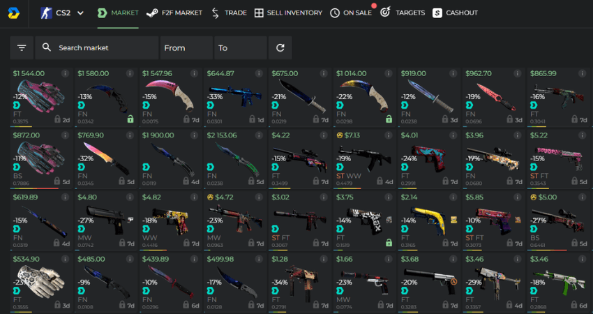 cs2 trading site with skins
