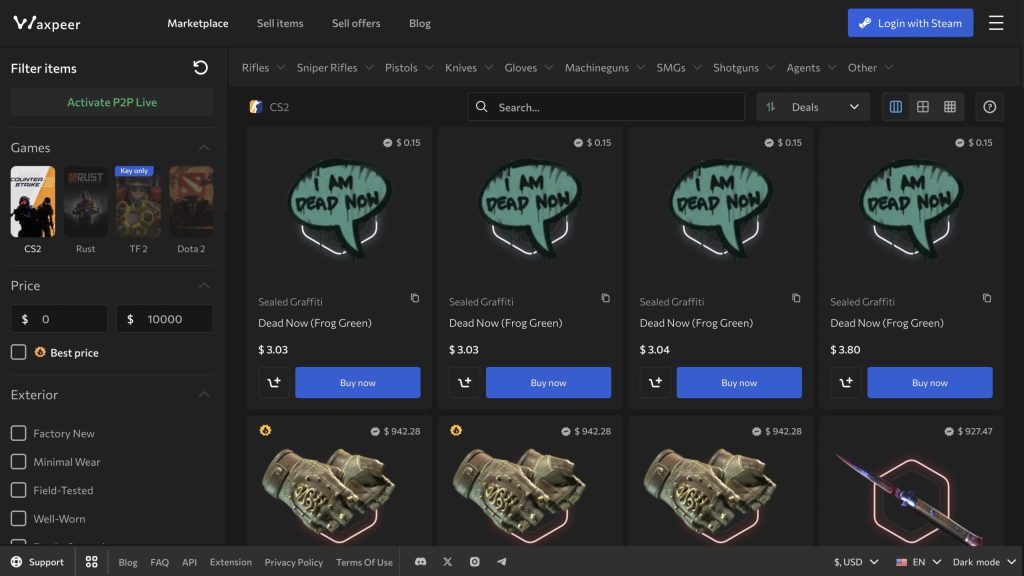 – CS2 Guide Waxpeer homepage