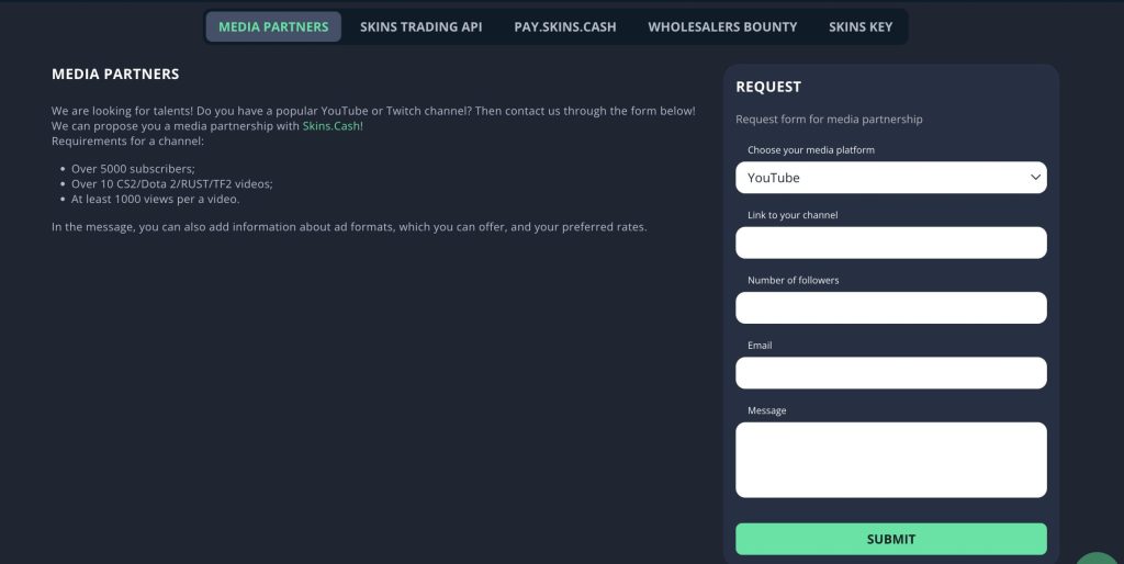 Skin Cashier Referrals and more 