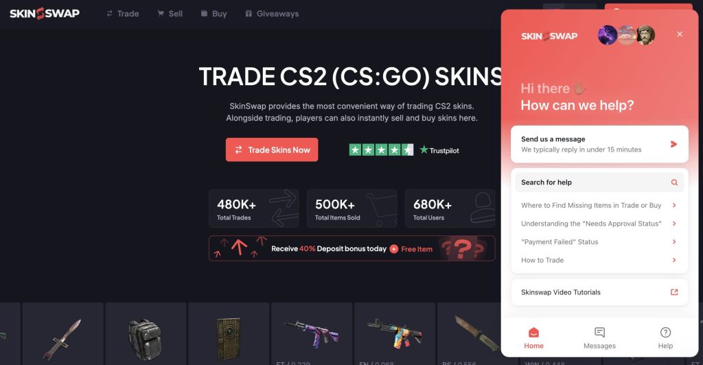 Screenshot 2025-10-13 at 125400 – CS2 Guide Customer service Skinswap