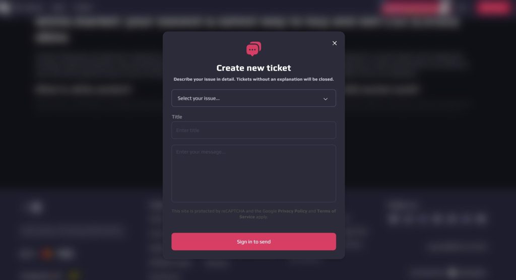 Customer service ticket white.market 